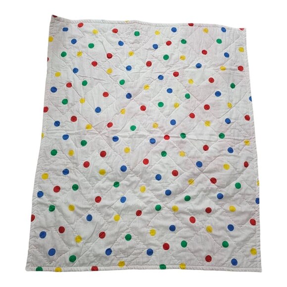 Handmade Childrens Themed Teddy Bears Polka Dot Quilt Multipurpose Blanket - Picture 3 of 9